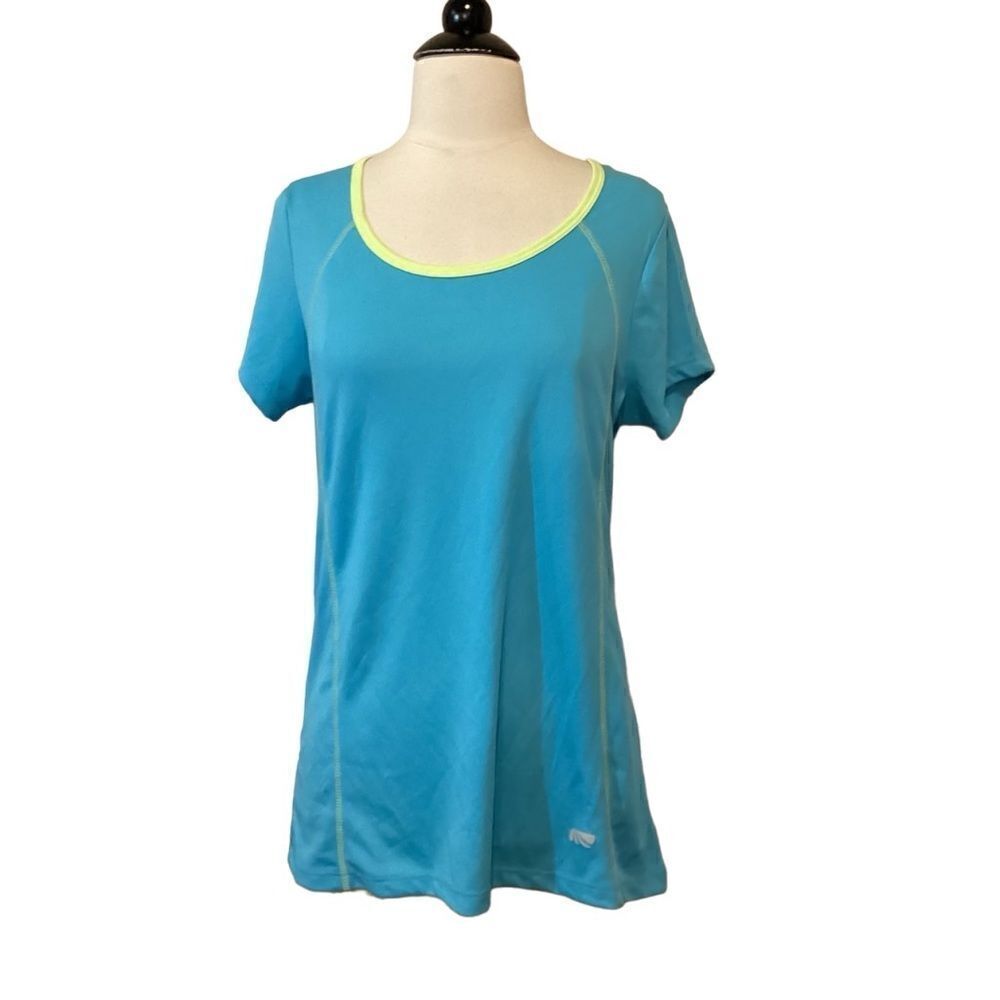 NWT Marika Tek Blue Dry-Wik Performance Short Sleeve Shirt Top Large